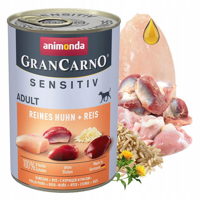 ANIMONDA GranCarno Sensitive karma mokra dla psa Kurczak Ryż 6 x 400g