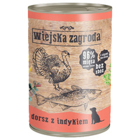 WIEJSKA ZAGRODA Karma mokra dla psa Dorsz z Indykiem zestaw