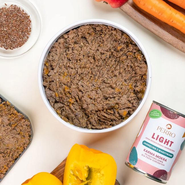 PERRO Light Monobiałkowa karma mokra dla psa Jagnięcina warzywa 12 x 800g