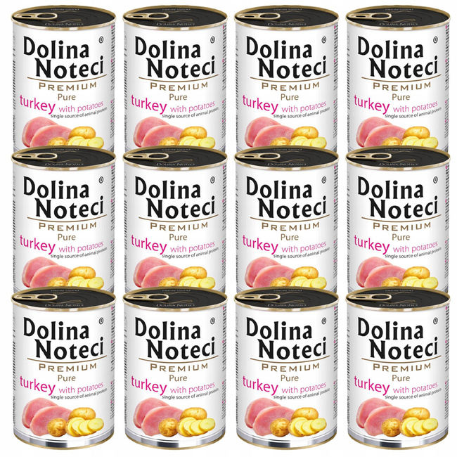 DOLINA NOTECI Premium Pure karma mokra dla psa indyk ziemniaki 12 x 400g