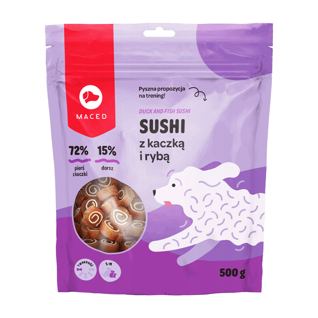 MACED Przysmak dla psa SUSHI z Kaczką i Rybą 500g