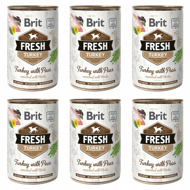 BRIT FRESH Karma mokra dla psa Indyk 6 x 400g