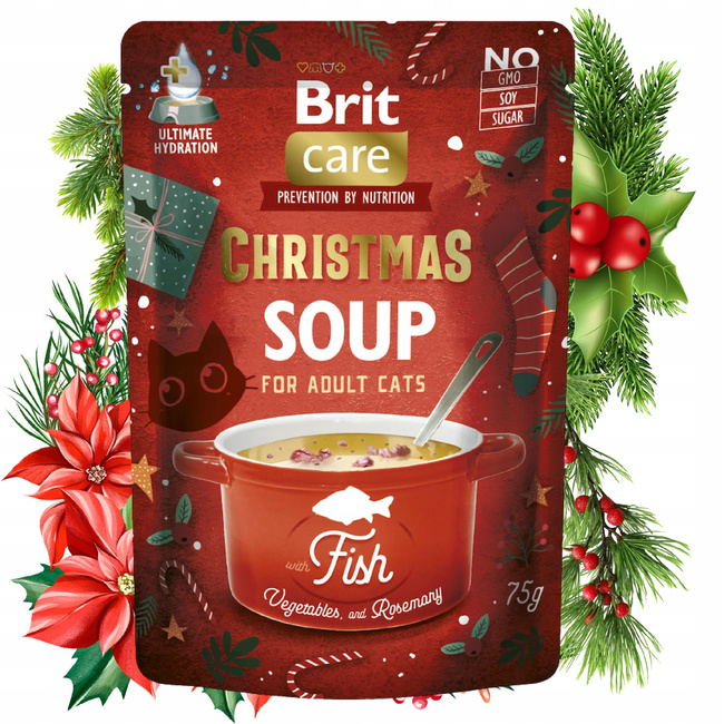 BRIT CHRISTMAS SOUP karma mokra zupa dla kota mix smaków 12 x 75g