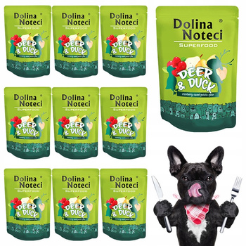 DOLINA NOTECI SUPERFOOD Karma mokra dla psa Jeleń Kaczka 10 x 300g Bezzbożowa