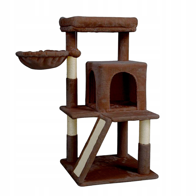 Drapak dla kota Gaczoo domek legowisko brązowy 50 x 50 x 96 cm