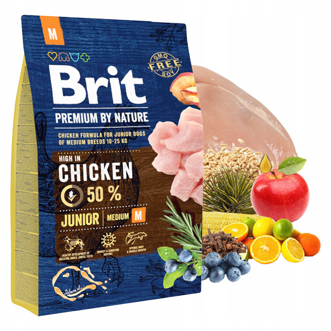 Brit By Nature 3 kg Junior M sucha karma dla szczeniąt