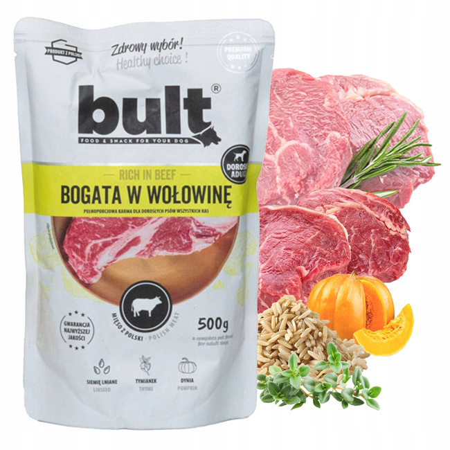 BULT Karma mokra dla psa Wołowina 10 x 500g bezzbożowa zdrowa