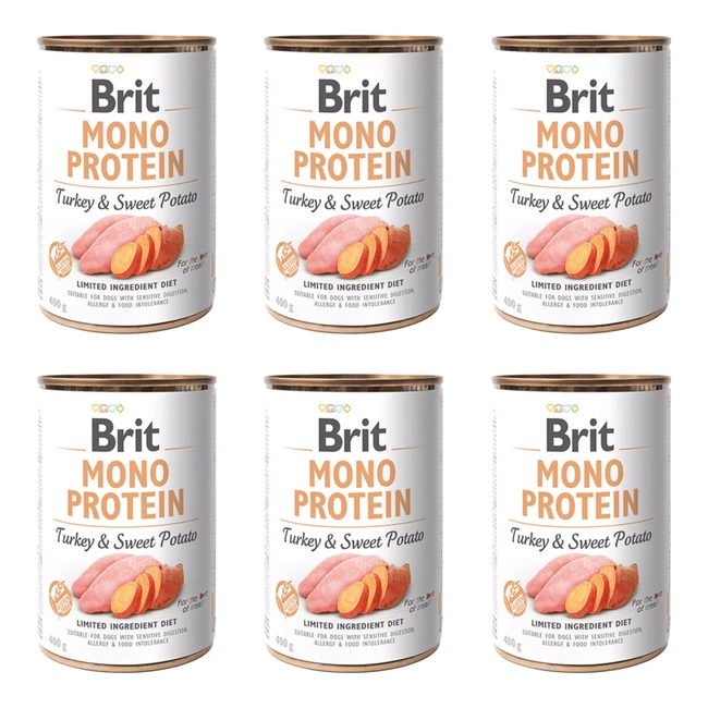 BRIT MONO Karma mokra dla psa Indyk Batat 6x400g