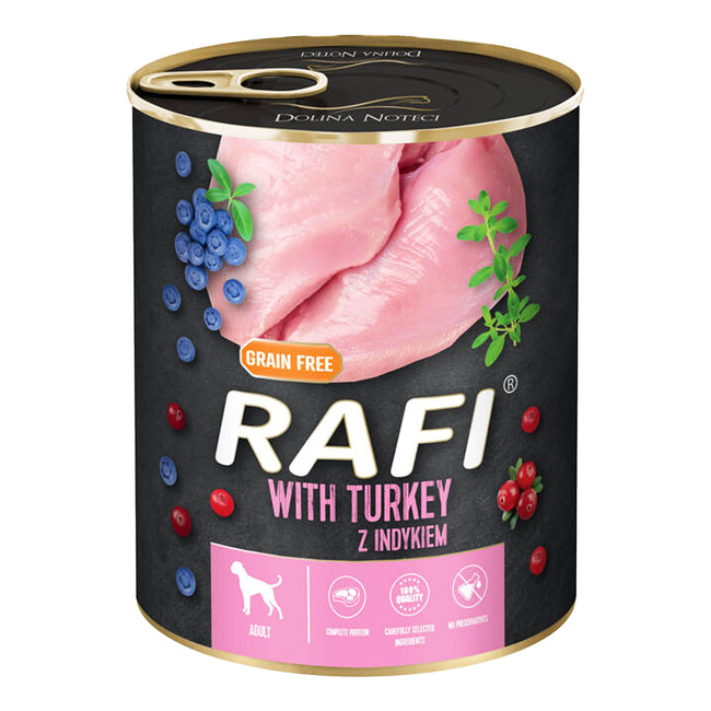 DOLINA NOTECI RAFI Karma mokra dla psa Indyk 800g Bezzbożowa