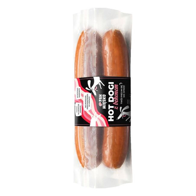 PAN MIĘSKO HOT DOG z bekonem przysmak gryzak dla psa 220g