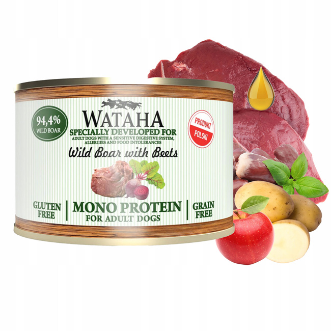 WATAHA Mono Protein Adult karma mokra dla psa mix smaków 15 x 185g