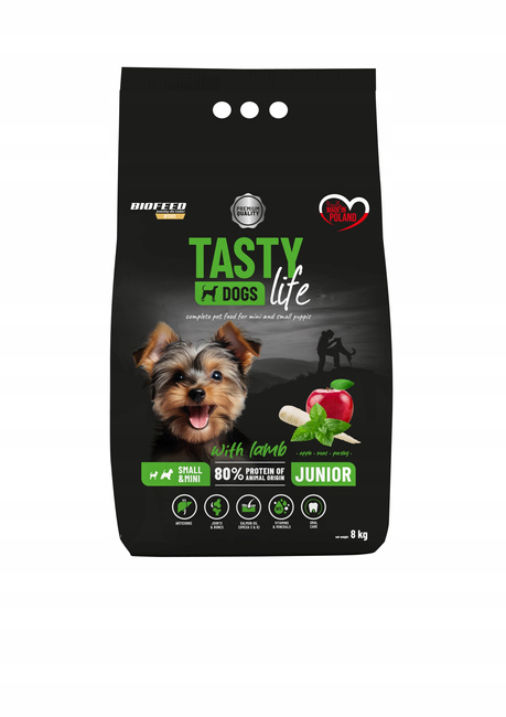 BIOFEED TASTY DOGS LIFE JUNIOR Small Jagnięcina karma dla psa sucha 8 kg