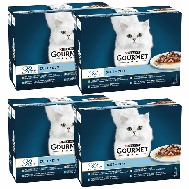 PURINA Gourmet Perle karma mokra dla kota rybny mix smaków 48 x 85g