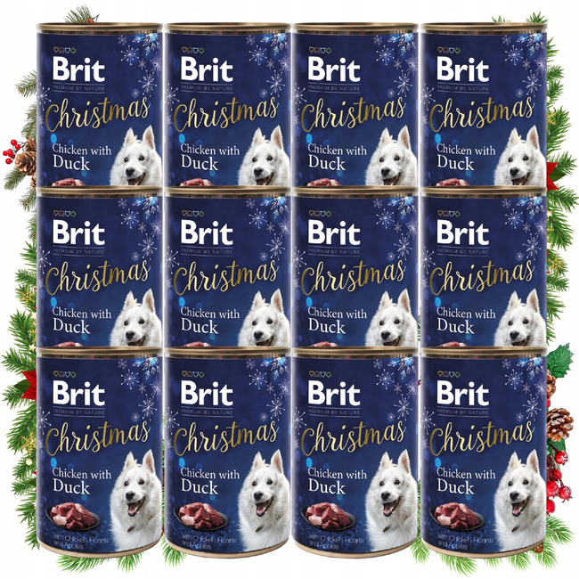 BRIT Premium By Nature CHRISTMAS karma mokra dla psa kaczka 12 x 400g