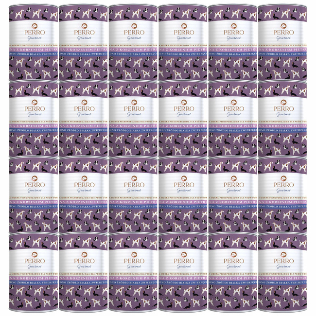 PERRO Gourmet Karma mokra dla psa Sarna z korzeniem pietruszki 24 x 400g