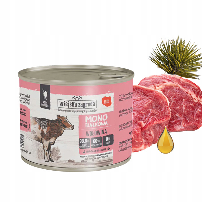 WIEJSKA ZAGRODA MONO Karma mokra dla kota MIX Smaków 12x200g