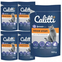 CALITTI ODOR STOP Neutralizator zapachu Lawendowy do żwirku 5 x 500g