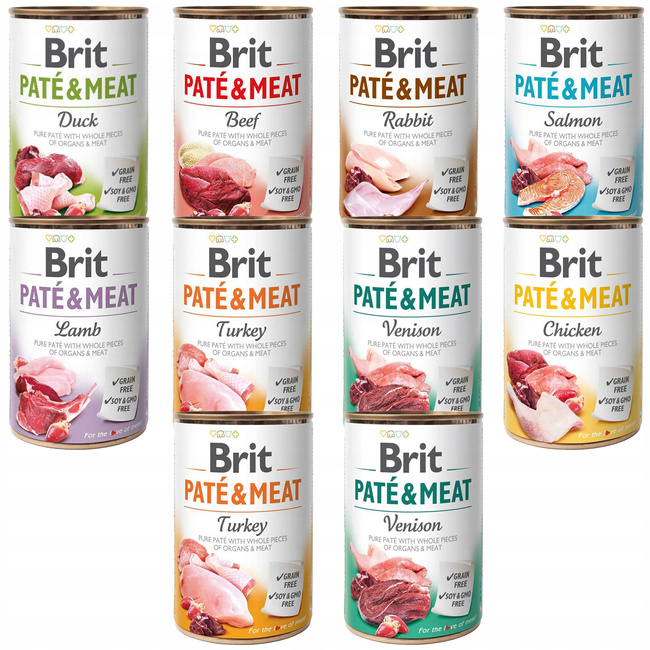 Brit Pate & Meat 10 x 400g Mix mokra karma dla psa