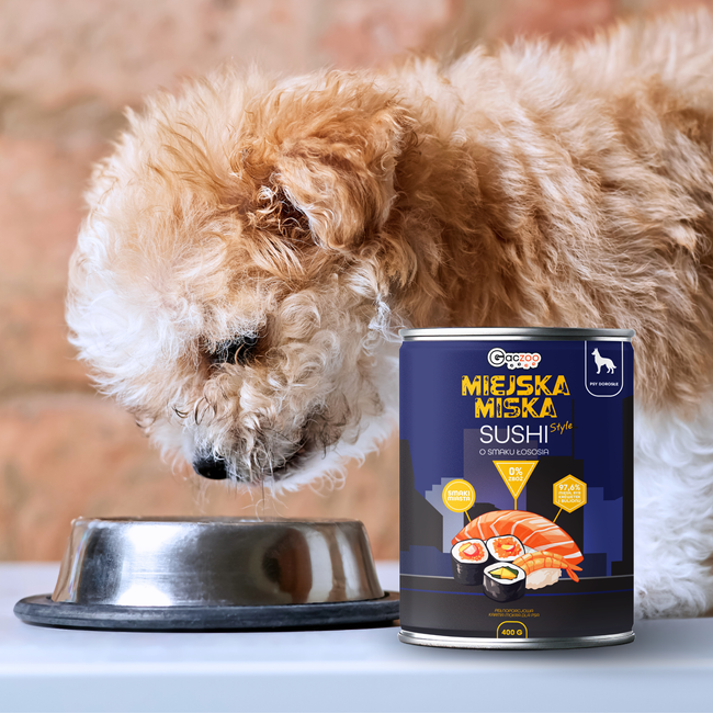 Gaczoo Miejska Miska bezzbożowa karma mokra dla psa Sushi z Rybą 400g