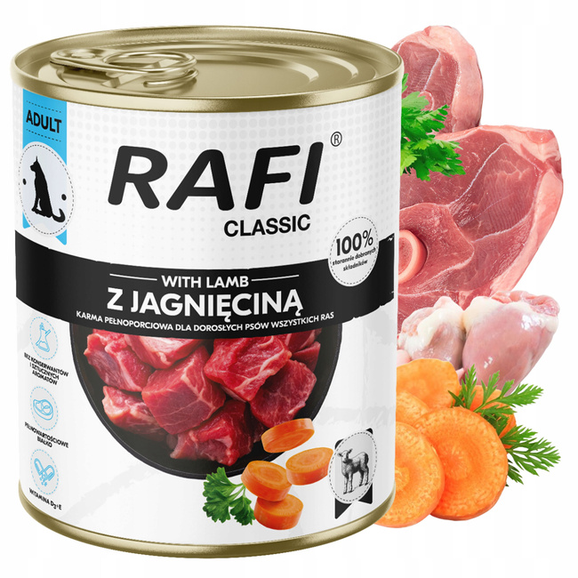 Dolina Noteci Rafi Classic karma mokra dla psa Jagnięcina 12 x 800g