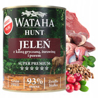 WATAHA HUNT Adult karma mokra psa Jeleń z Kaszą Żurawiną i Porem 800g