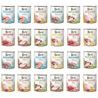 BRIT PATE & MEAT Karma mokra psa MIX Smaku 24x800g