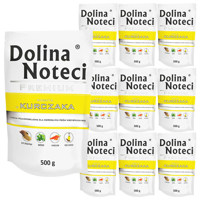 Dolina Noteci Premium Karma mokra dla psa Bogata w Kurczaka 10x500g