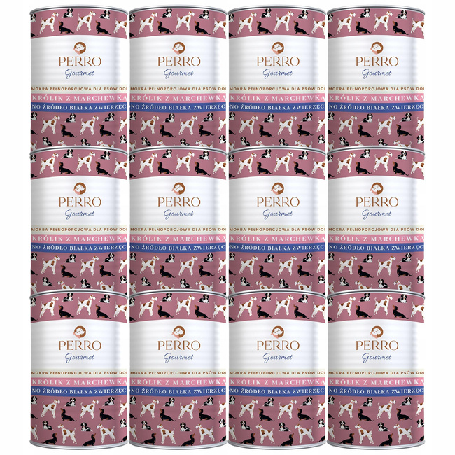 PERRO Gourmet Karma mokra dla psa Królik z marchewką 12 x 400g