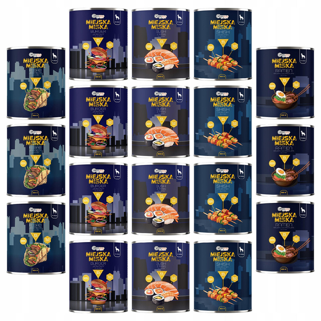 Gaczoo Miejska Miska bezzbożowa karma mokra dla psa mix smaków 18 x 800g