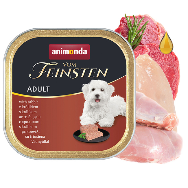ANIMONDA Vom Feinsten Adult mokra karma dla psa Królik 22 x 150g
