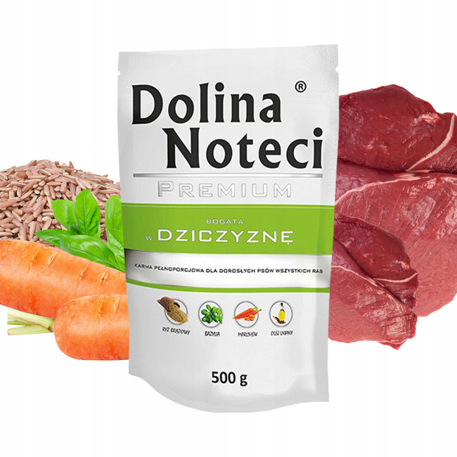 Dolina Noteci Premium mokra karma dla psa 10 x 500g dziczyzna