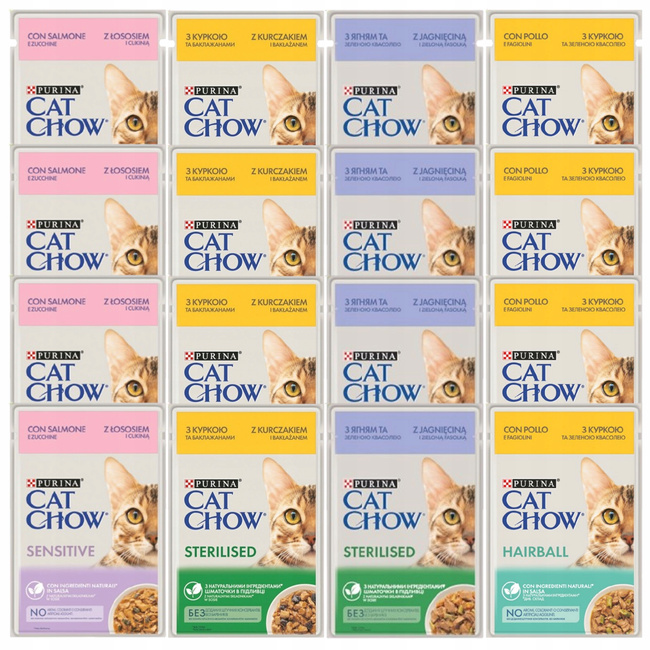 Purina Cat Chow mokra karma dla kota w sosie Mix Smaków 16 x 85g 