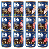 BRIT BY NATURE Karma mokra dla psa mix smaków 12 x 400g Bezzbożowa