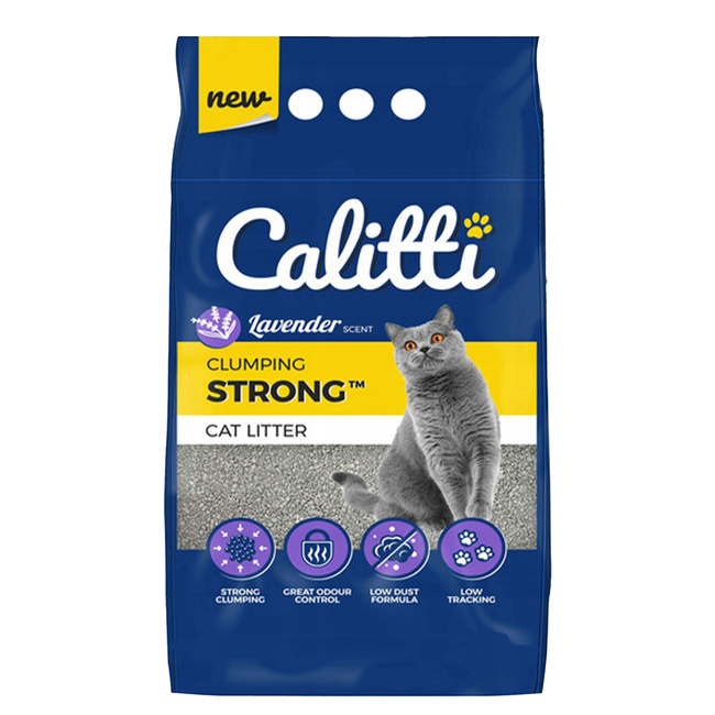 Żwirek bentonitowy dla kotów Calitti Strong 10l Lawenda