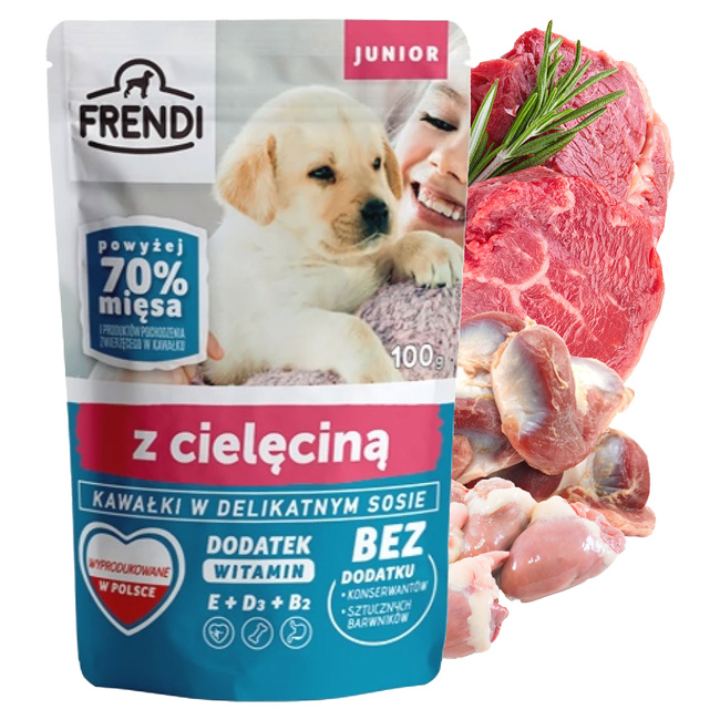 Frendi Junior mokra karma dla szczeniąt 24 x 100g Cielęcina