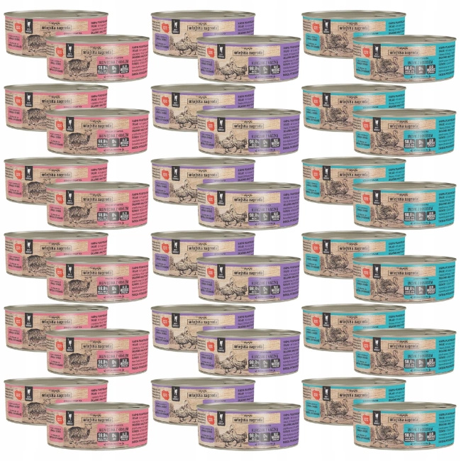 WIEJSKA ZAGRODA Karma mokra dla kota mix smaków 36 x 85g bezzbożowa