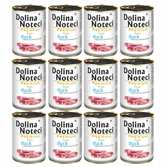 DOLINA NOTECI Premium Pure karma mokra dla psa kaczka 12 x 400g