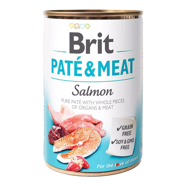 BRIT PATE & MEAT Karma mokra dla psa Łosoś 400g