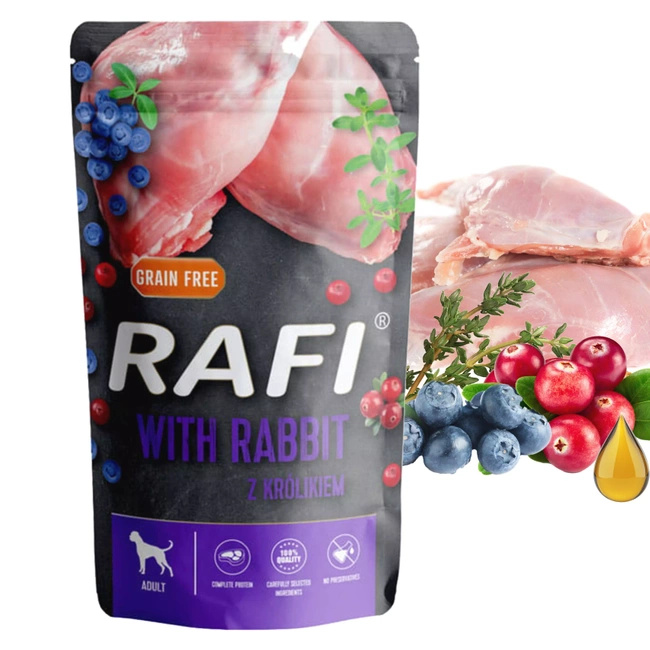 Karma mokra dla psa RAFI Królik 10 x 500g