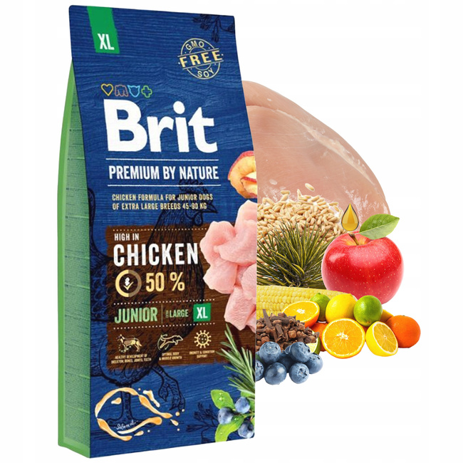 Brit by Nature 15 kg Chicken Junior XL sucha karma dla szczeniąt 