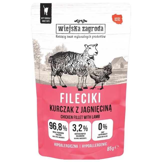 Wiejska Zagroda Fileciki karma mokra dla kota Mix Smaków 40 x 85g