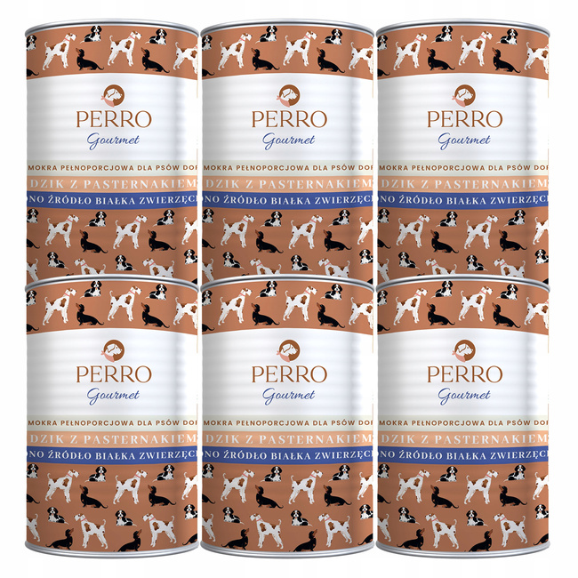 PERRO Gourmet Karma mokra dla psa Dzik z pasternakiem 6 x 400g