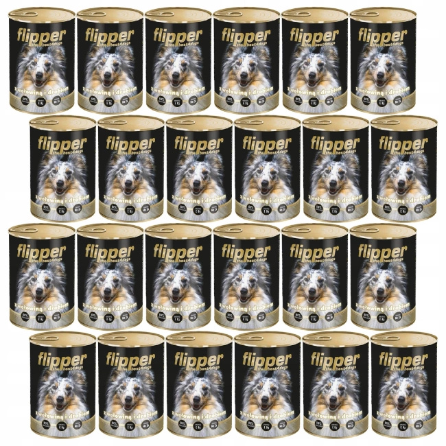 FLIPPER Mokra karma dla psa Dolina Noteci Wołowina Drób 24 x 400g