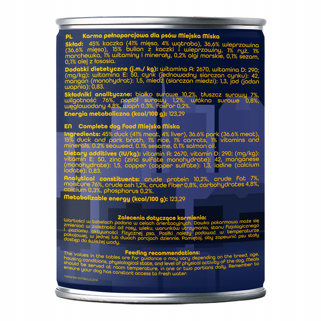 Gaczoo Miejska Miska bezzbożowa karma mokra dla psa Ramen 6 x 400g