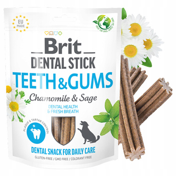 BRIT Dental Stick Teeth&Gums przysmak dla psa z Rumiankiem i Szałwią 251g