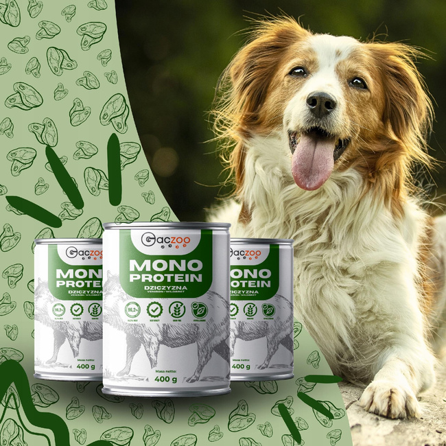 Mokra karma monobiałkowa dla psa Gaczoo MONO PROTEIN Dzik 12 x 400g