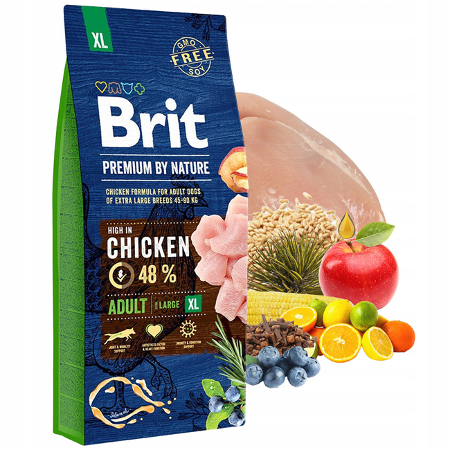 Brit By Nature Premium 15 kg Adult XL Chicken sucha karma dla psa