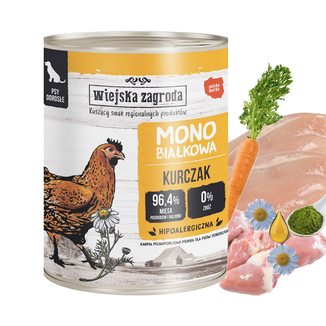 Wiejska Zagroda MONOPROTEIN Karma mokra dla psa MIX 6x800g