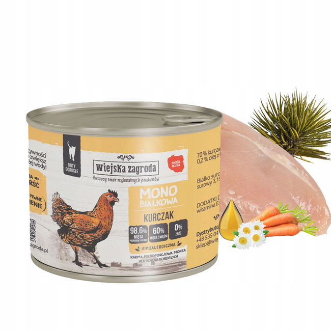 WIEJSKA ZAGRODA MONO Karma mokra dla kota MIX Smaków 12x200g