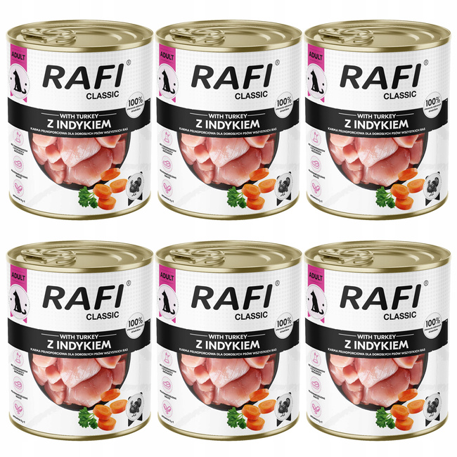 Dolina Noteci Rafi Classic karma mokra dla psa Indyk 6 x 800g